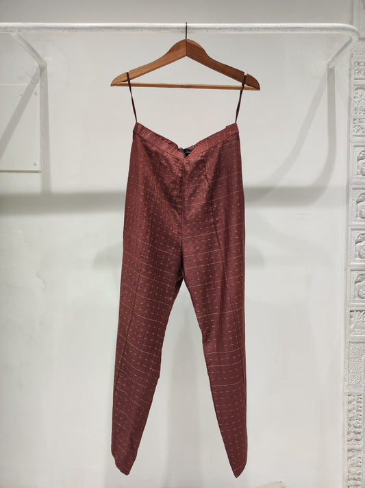 Maroon Check Pants