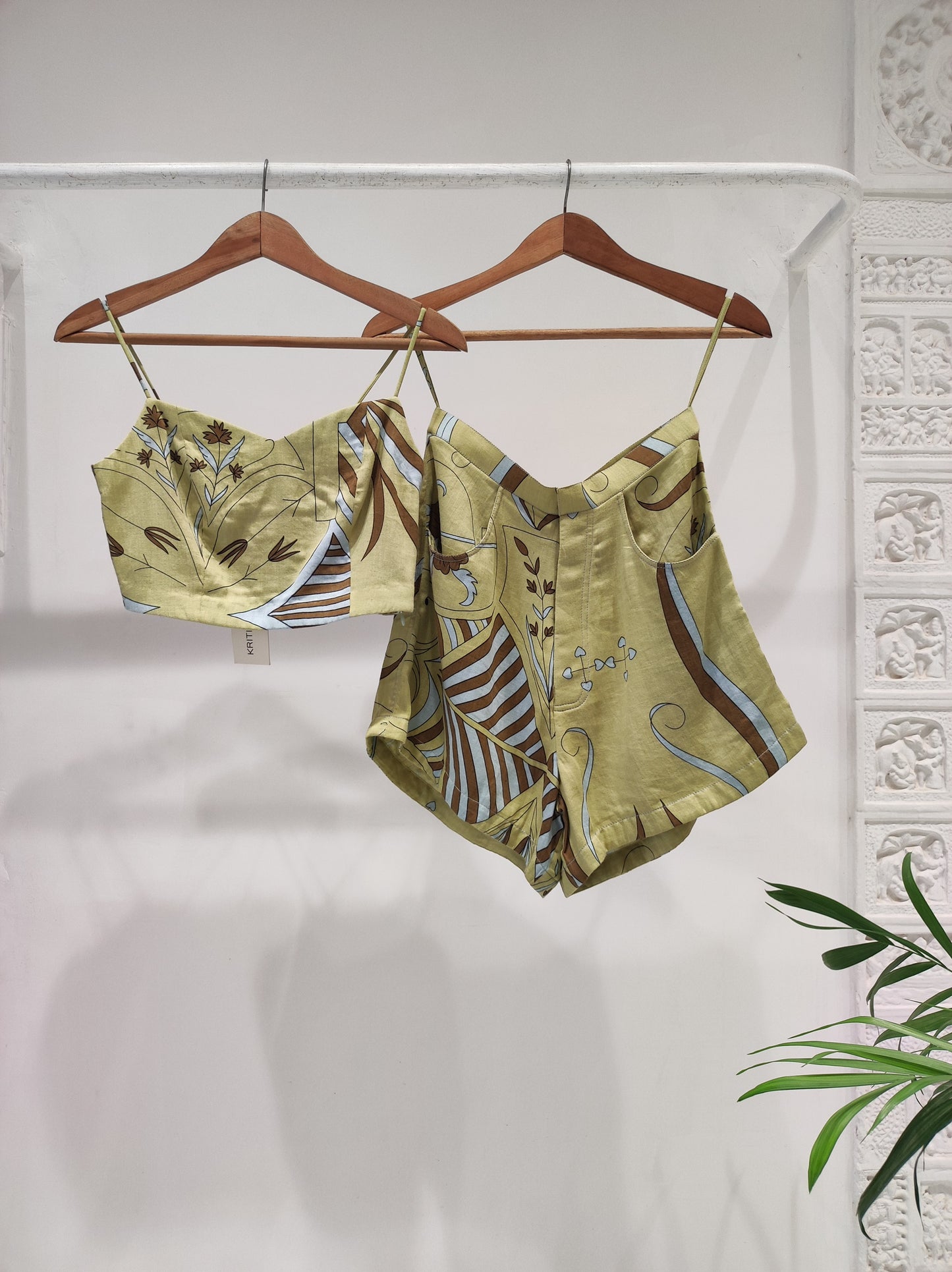 Mint Green Printed Shorts