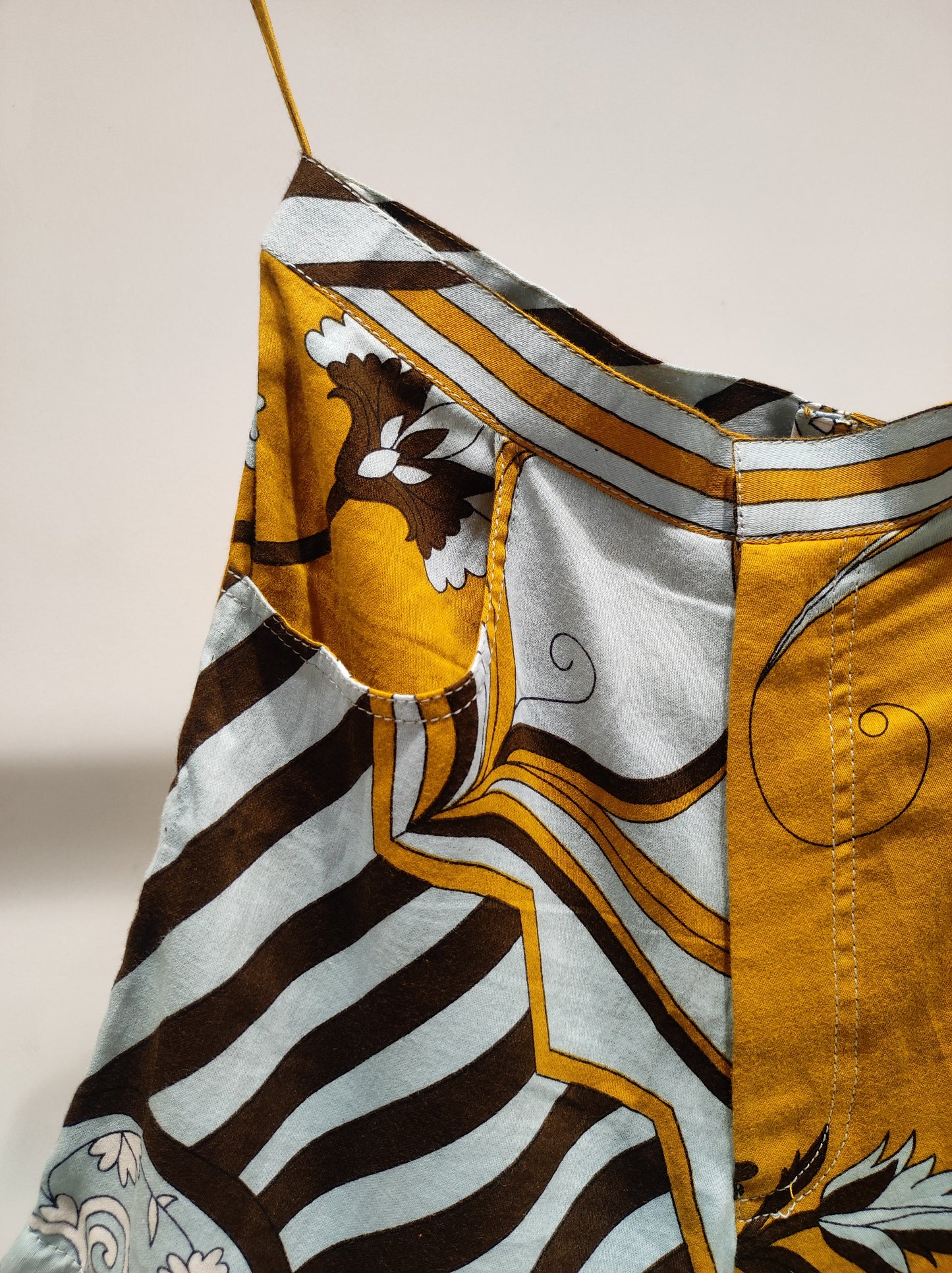Mustard Cotton Satin Shorts