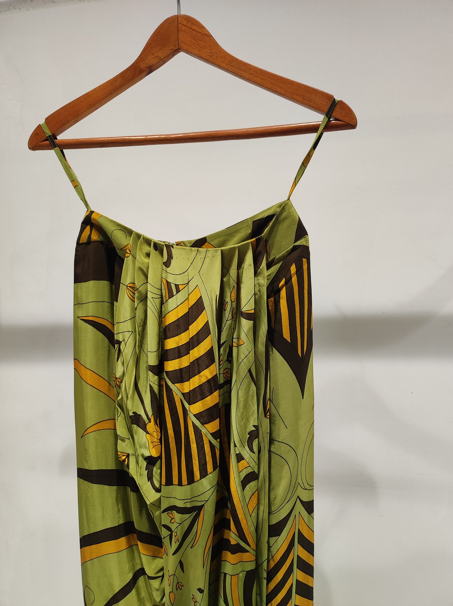 Olive Crepe Drape Skirt