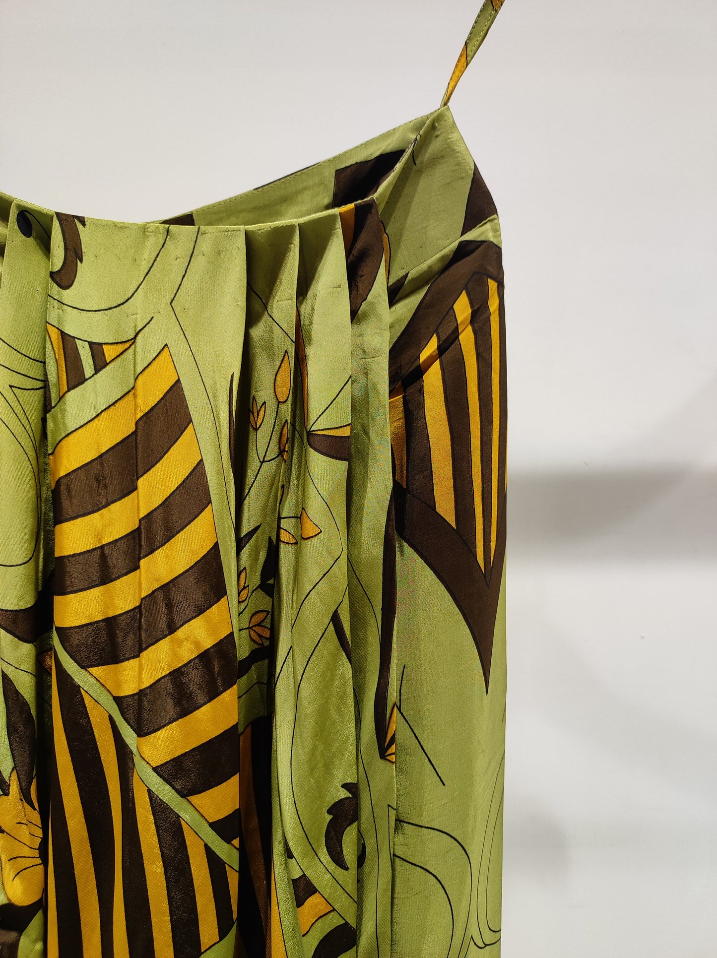 Olive Crepe Drape Skirt