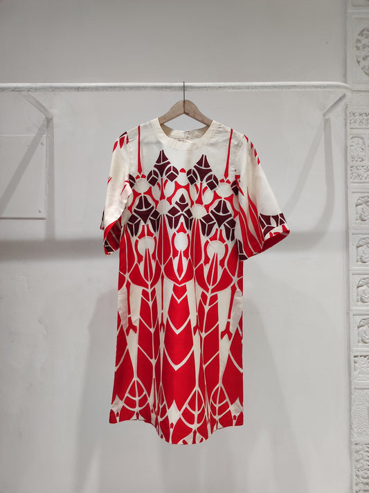 Red Print Shift Dress