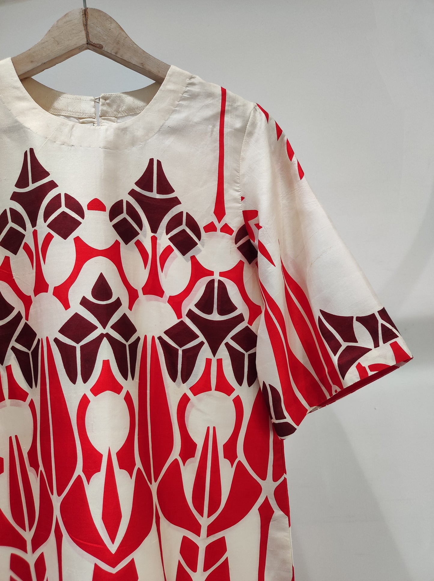 Red Print Shift Dress
