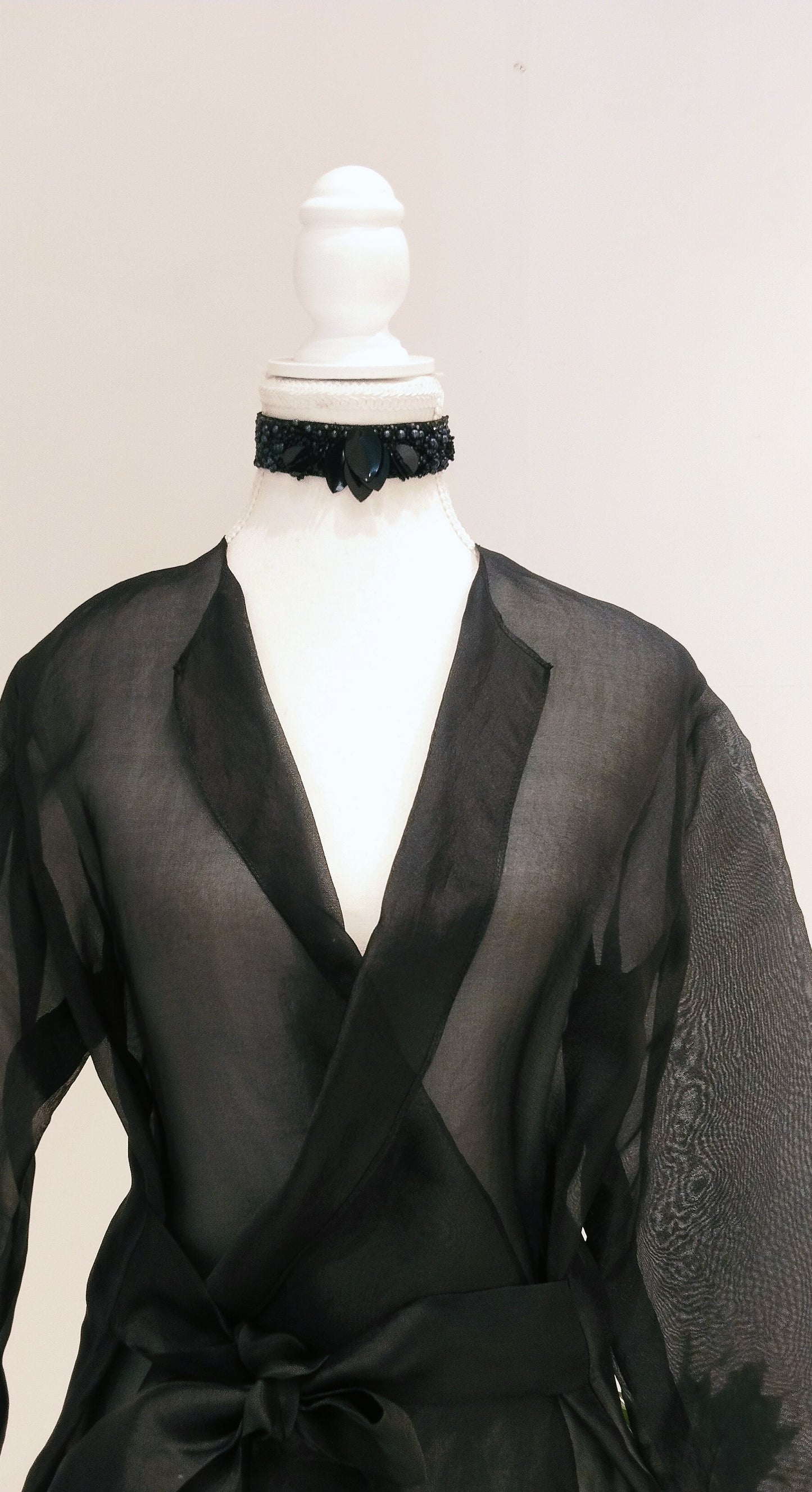 Black Sequin Bead Choker