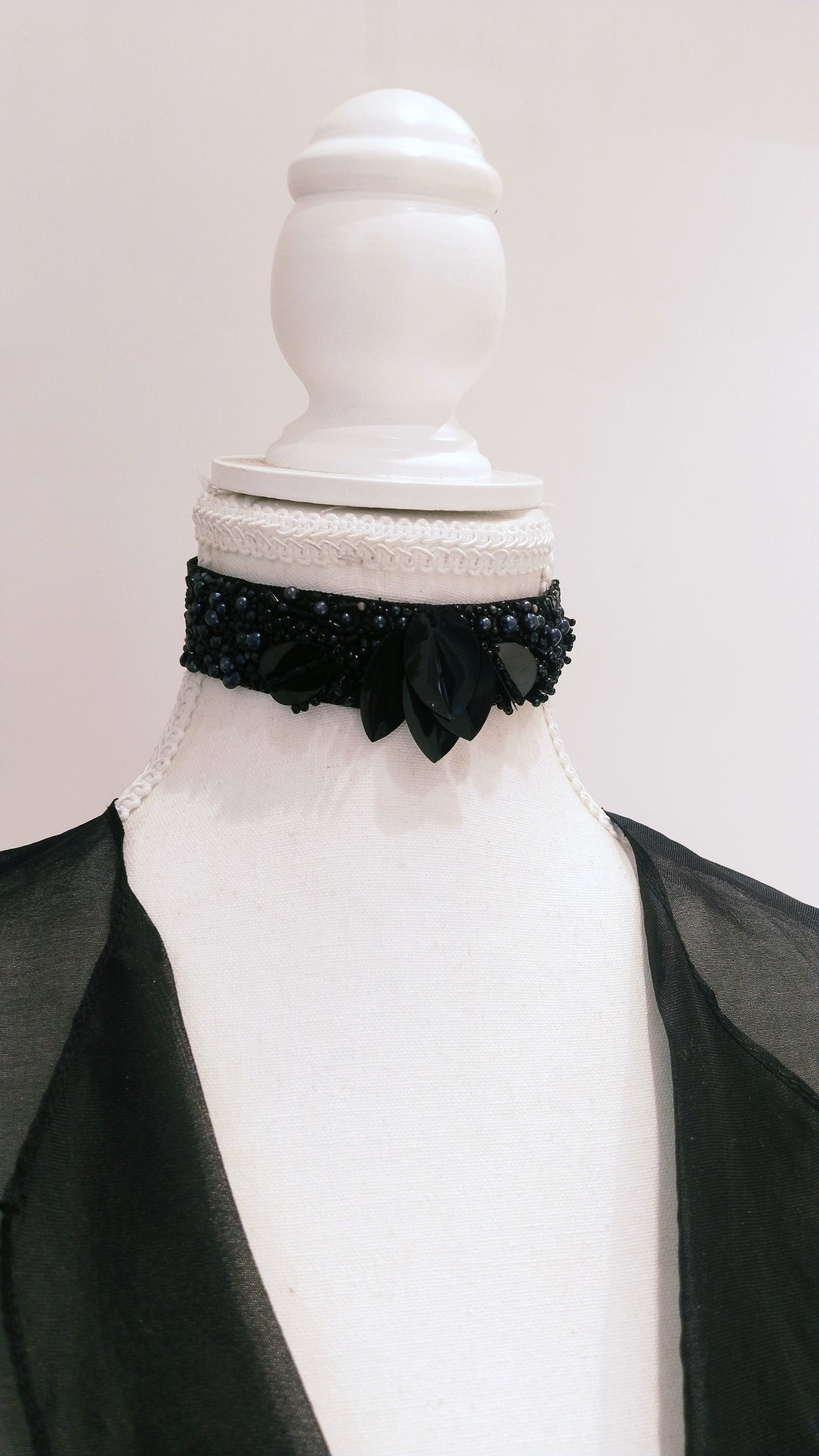 Black Sequin Bead Choker