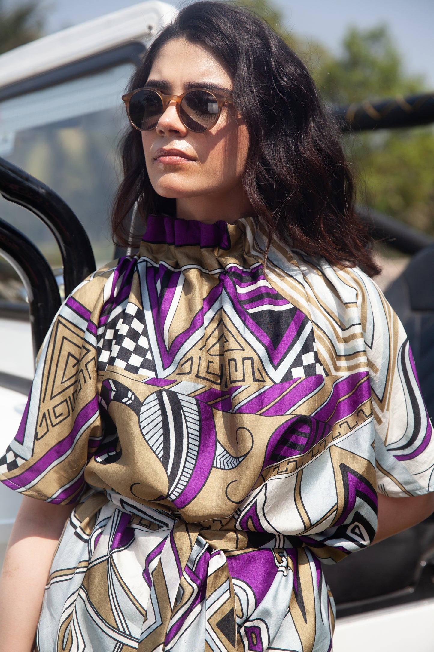 Amethyst Printed Batwing Top