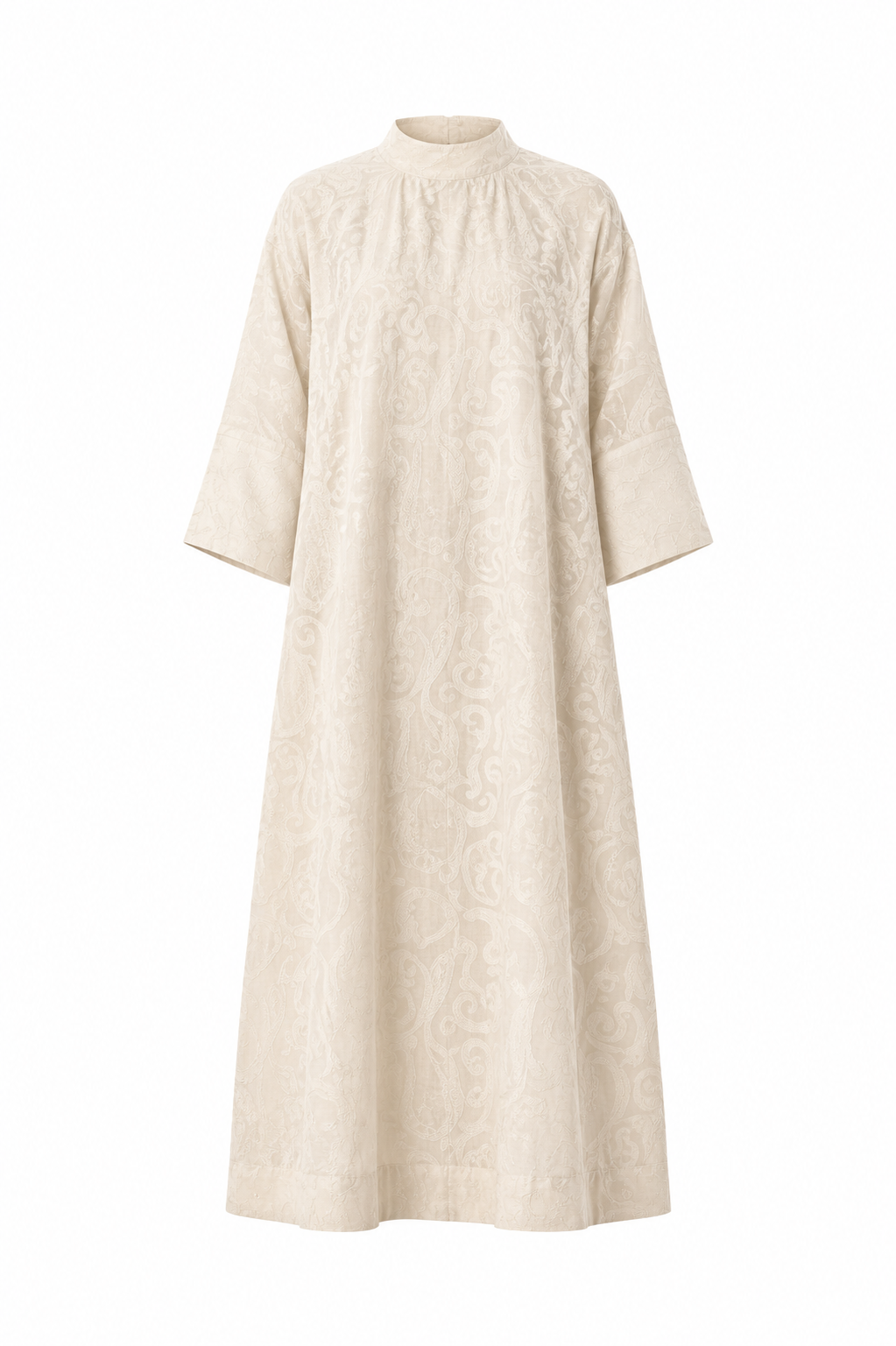 Ivory Appliqué A-Line Dress