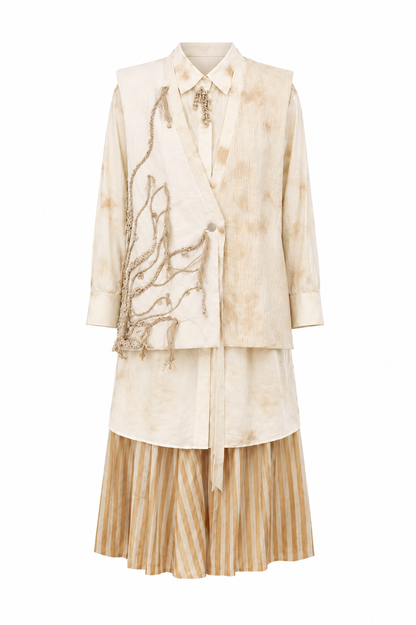 Khadi Jute Embroidered Kimono Jacket