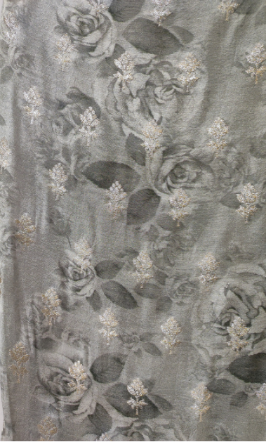 Grey Rose Drape Skirt