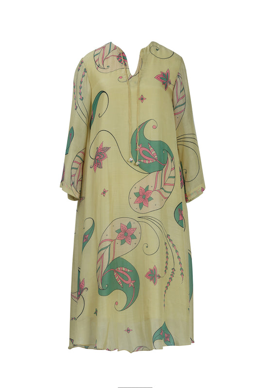 Yellow Paisley Tunic Dress