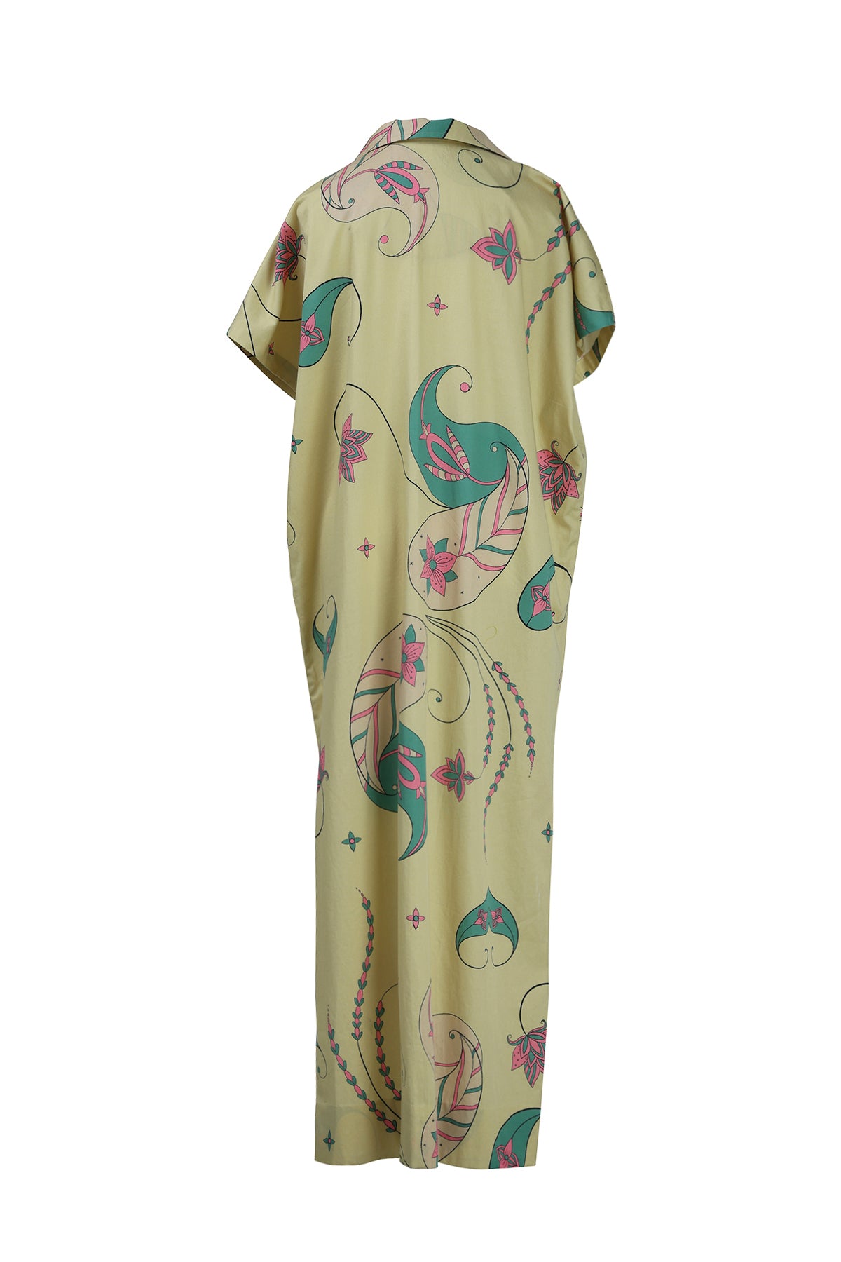 Yellow Paisley Kaftan Dress