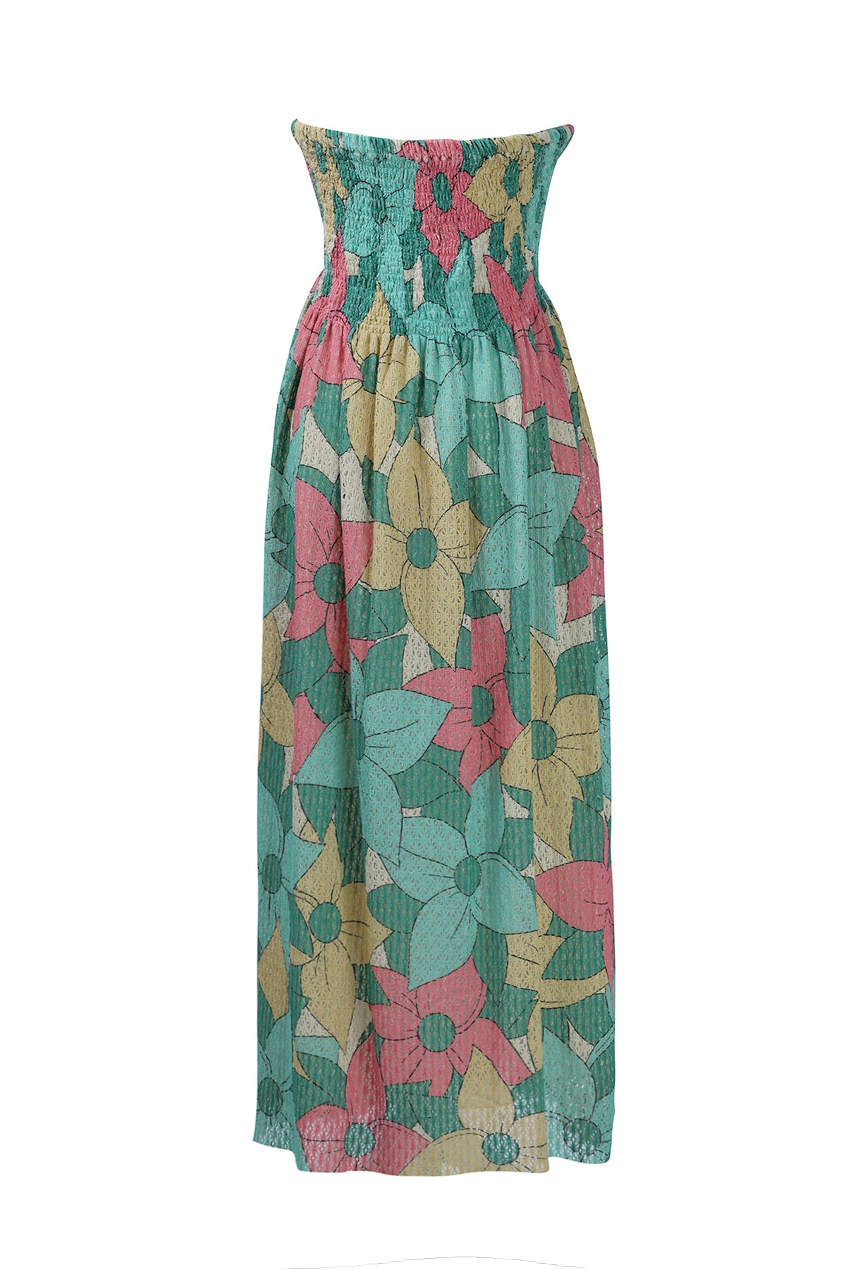 Big Floral Cotton Net Tube Dress