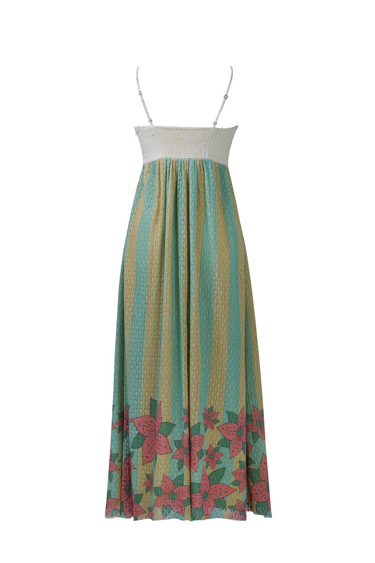 Yellow Blue Stripe  Spaghetti Dress