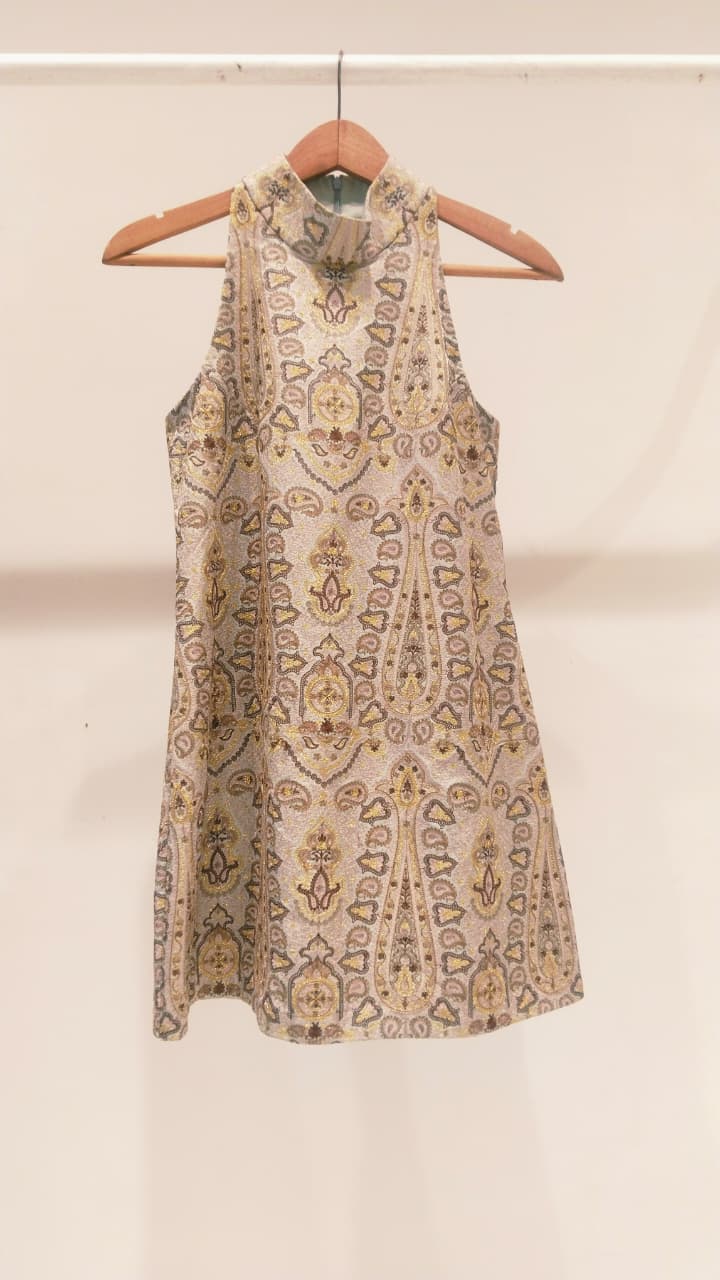 Grey Embroidered Halter Neck Top