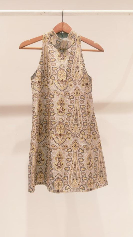 Grey Embroidered Halter Neck Top