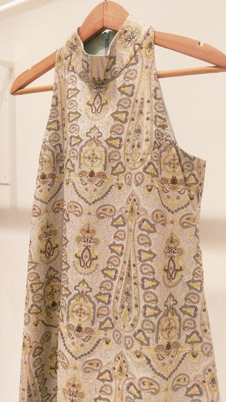 Grey Embroidered Halter Neck Top