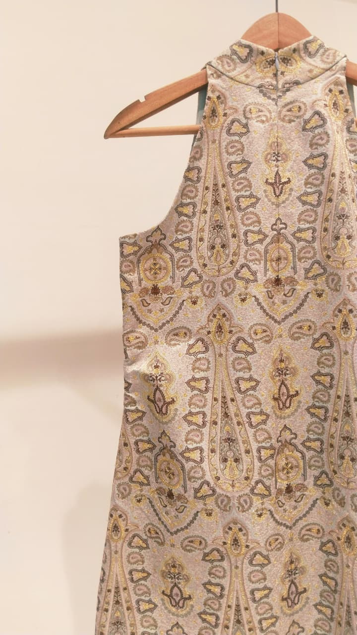 Grey Embroidered Halter Neck Top