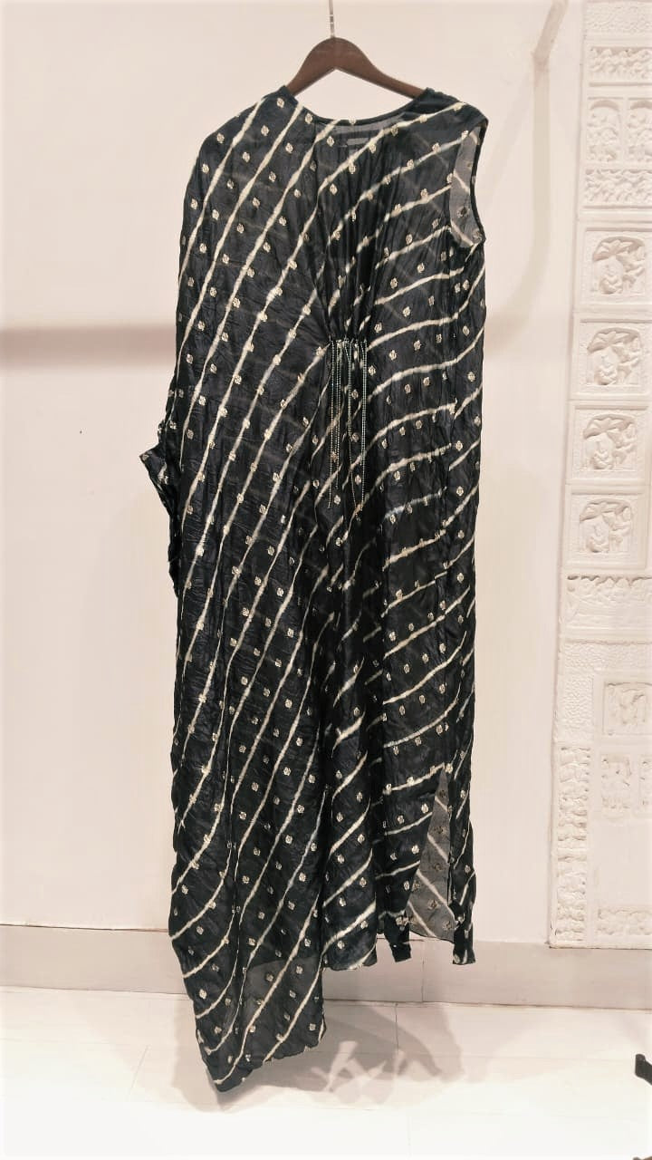 Black Banarasi Silk Kaftan