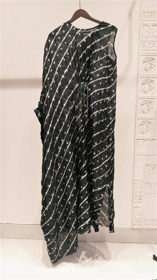 Black Banarasi Silk Kaftan