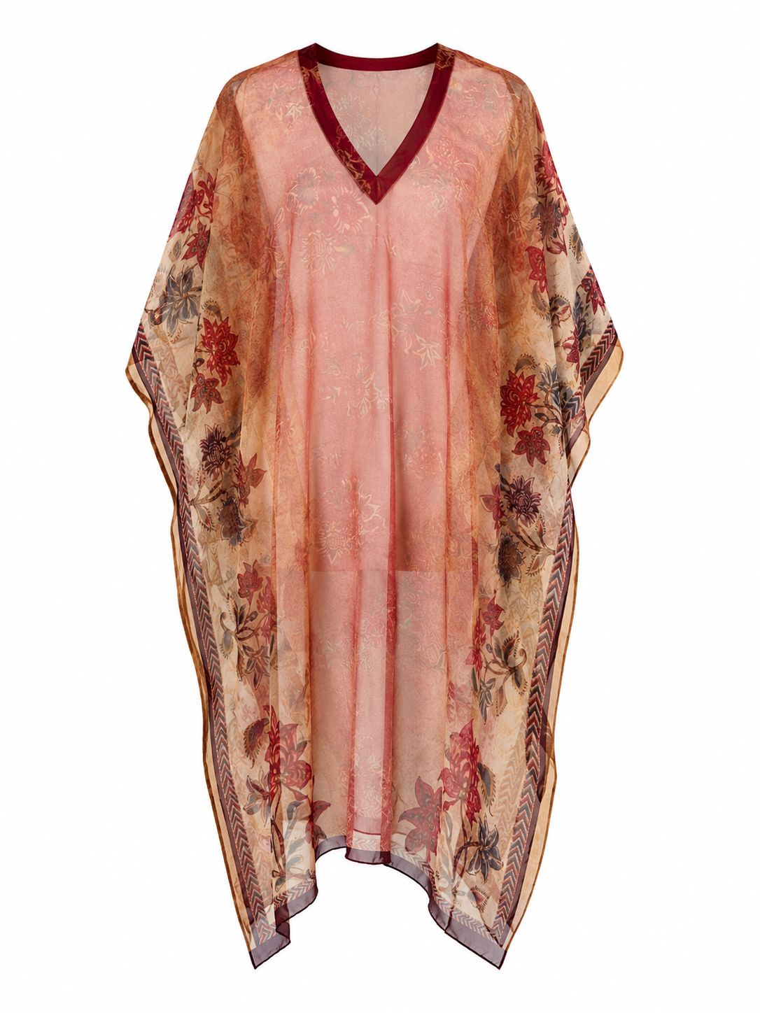 Printed Organza silk kaftan