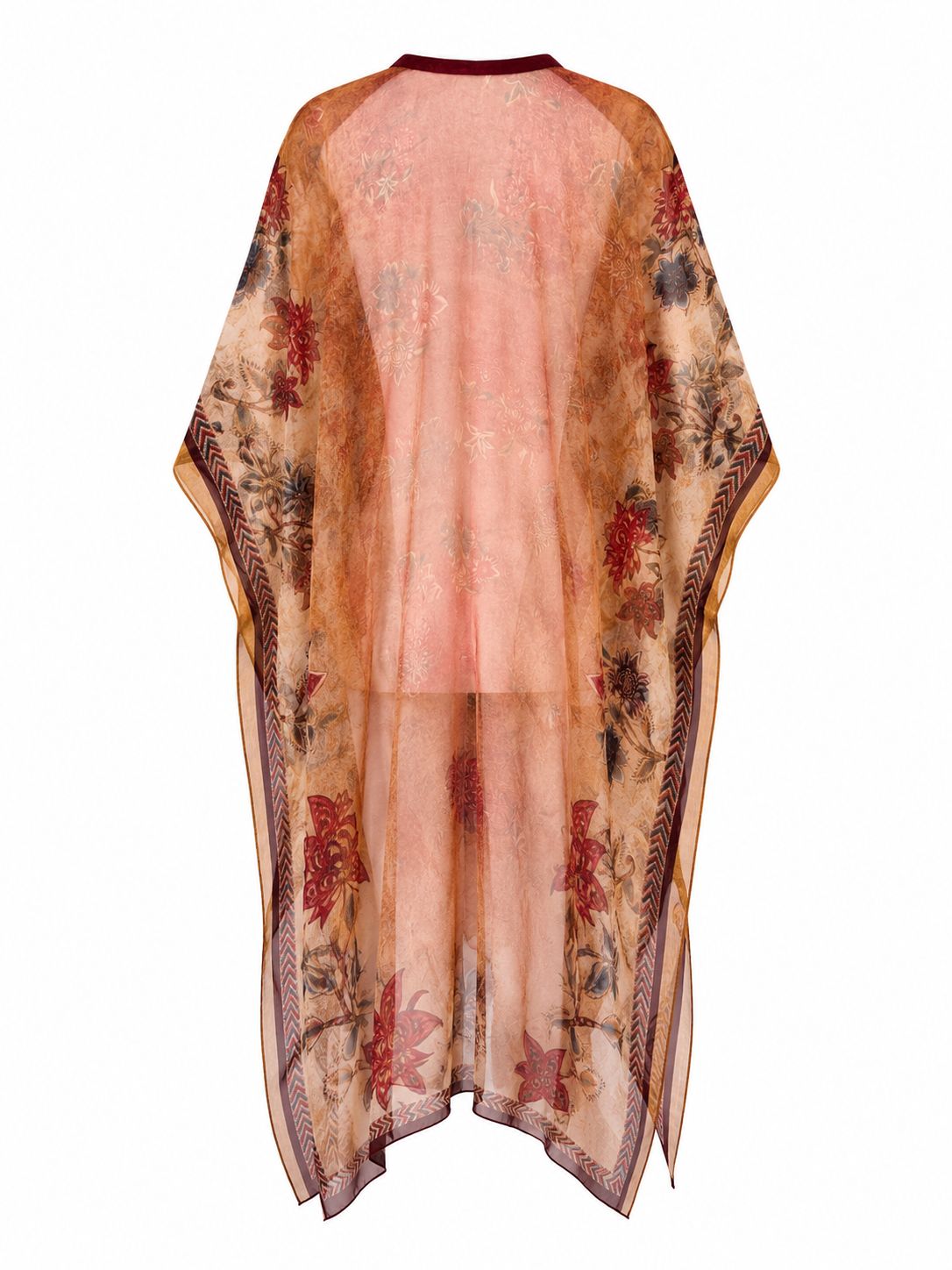 Printed Organza silk kaftan