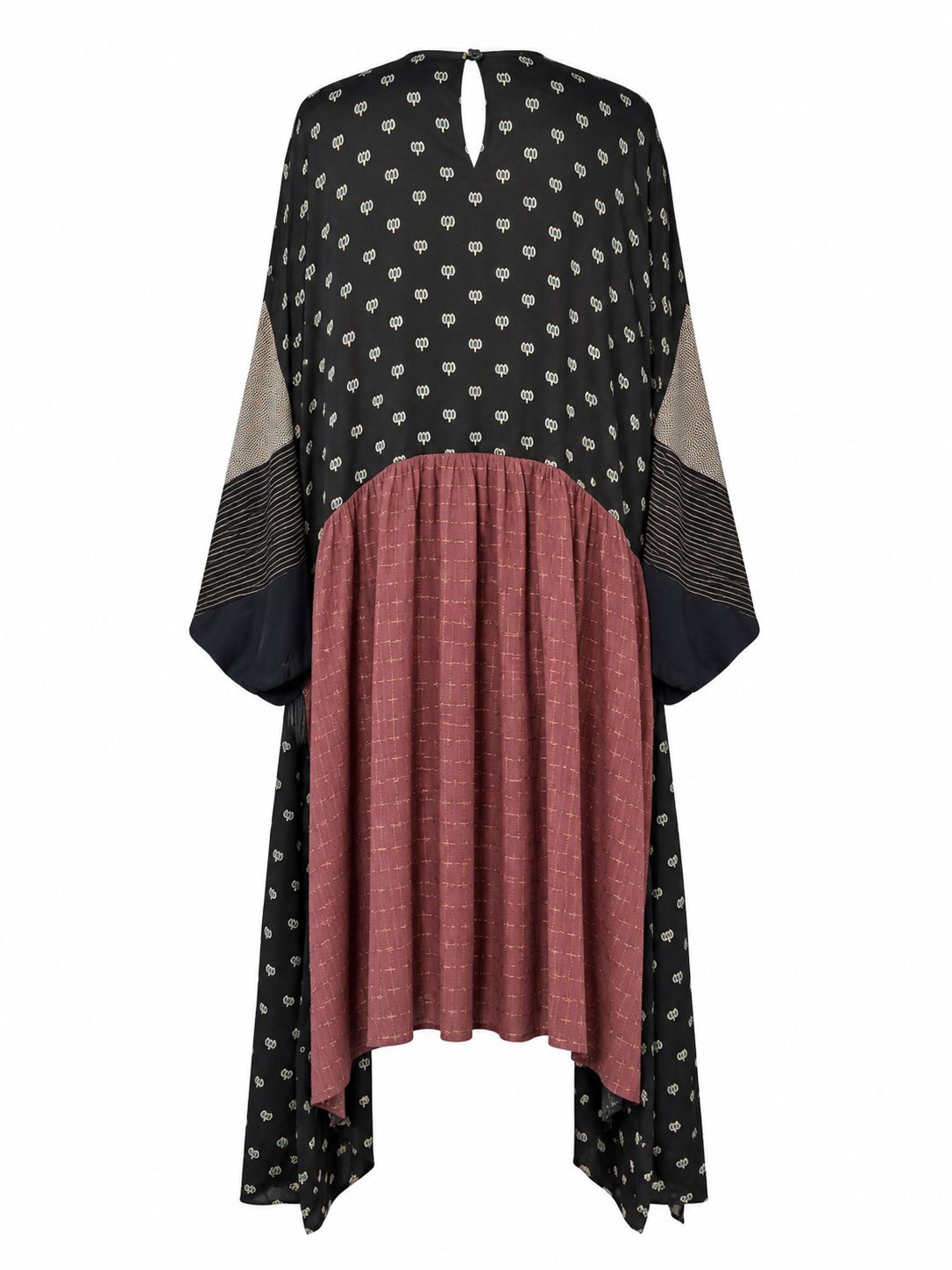 Vintage Lotus Drawstring Dress