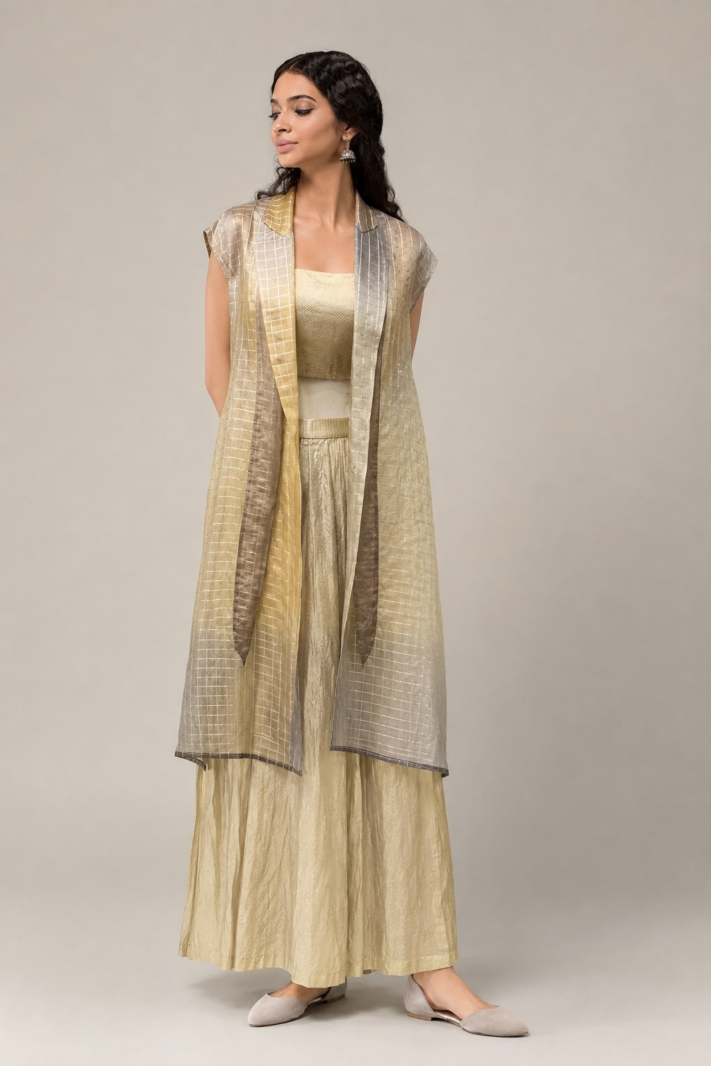Gold Ombre Jacket & Trousers Set.
