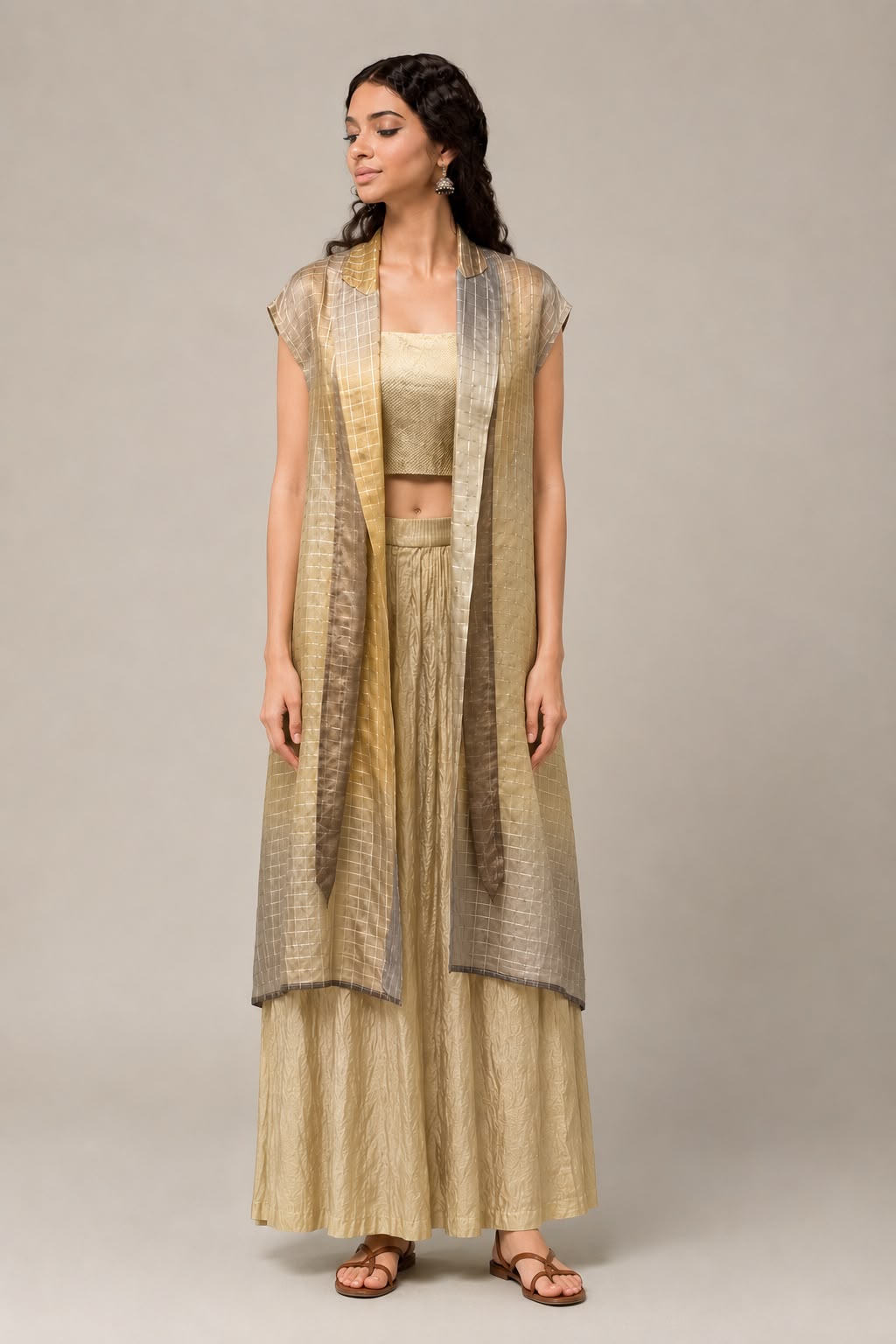 Gold Ombre Jacket & Trousers Set.