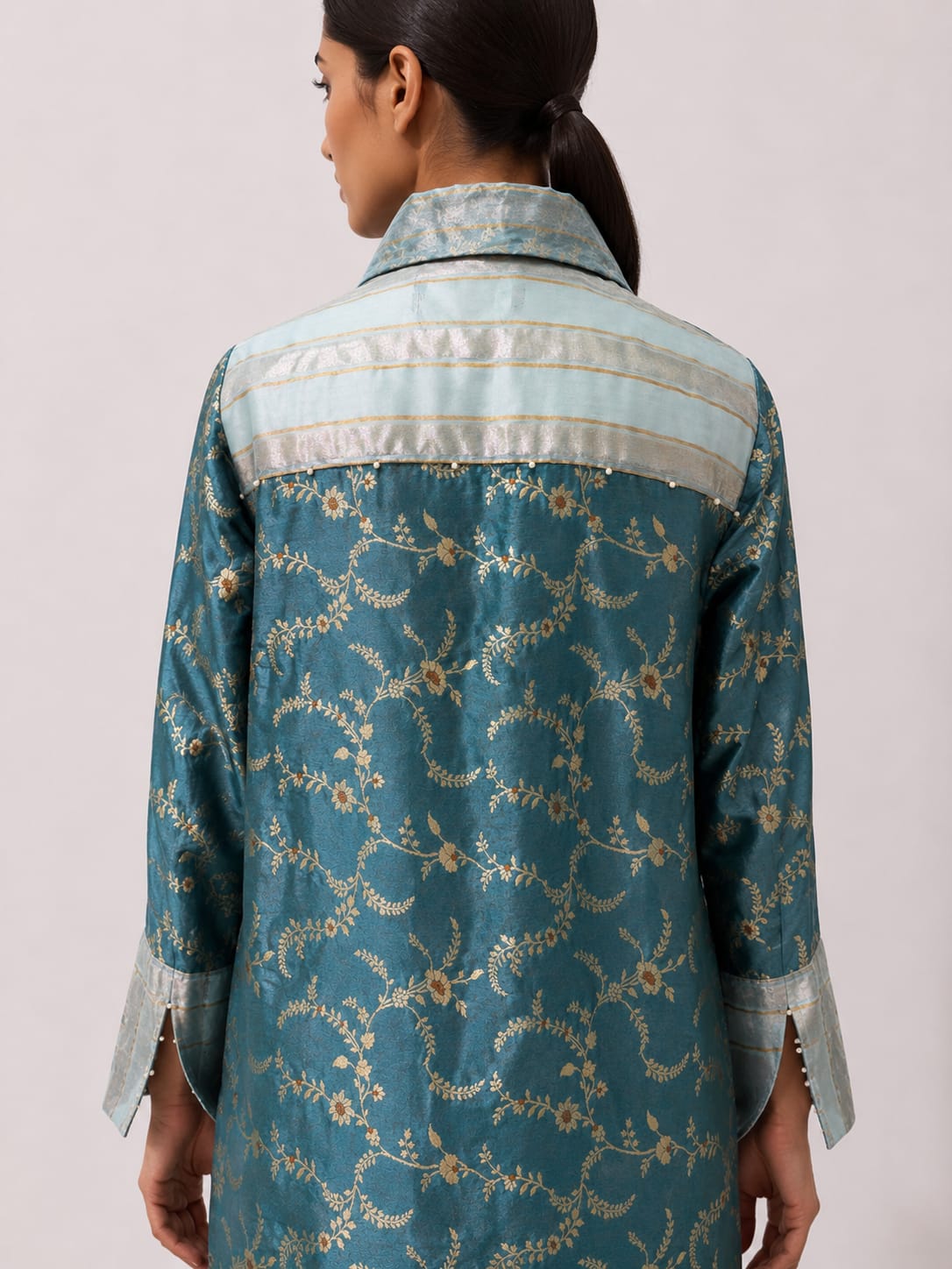 Teal Blue Floral Shirt & Pants