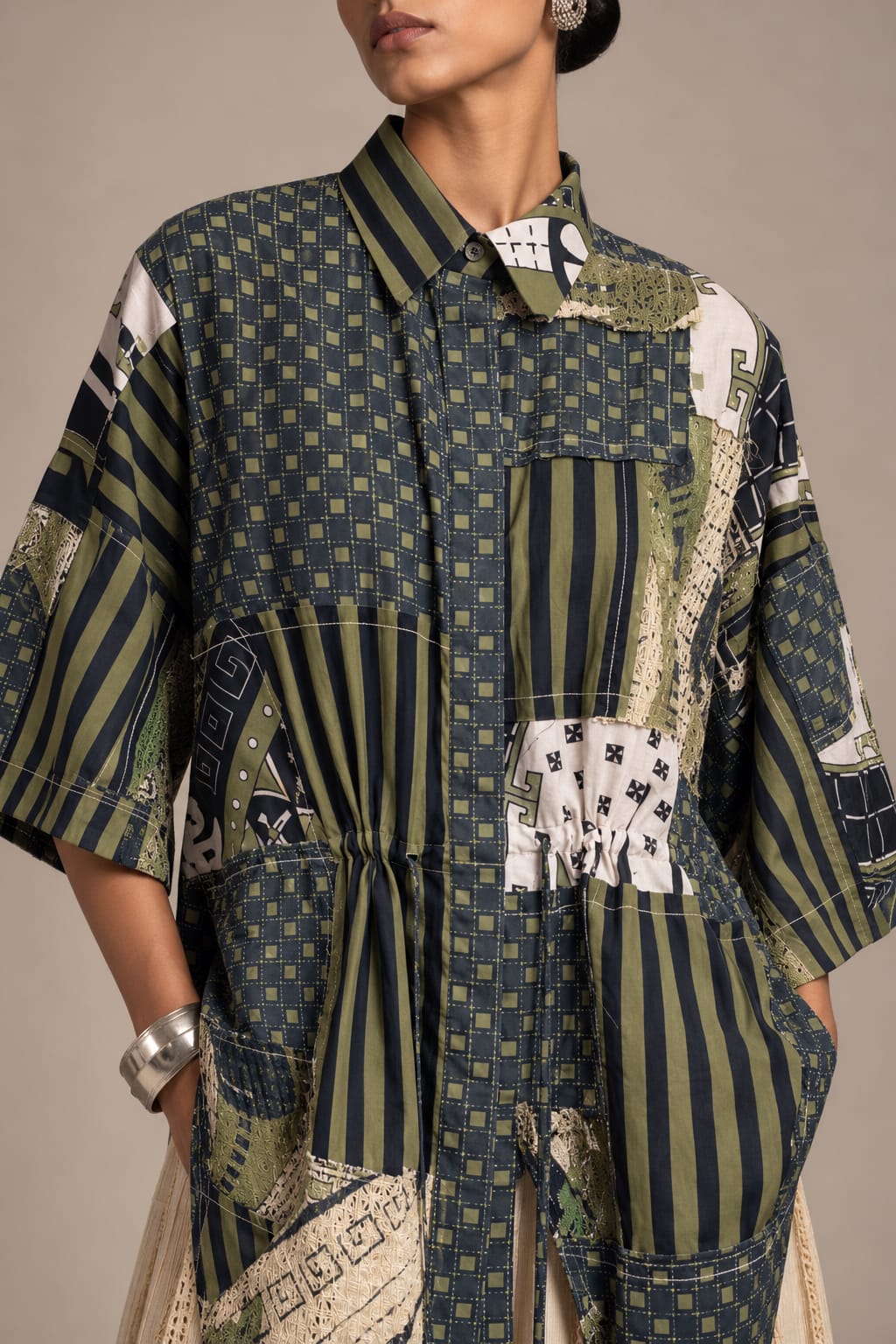 Green Black Terravive Patch Shirt