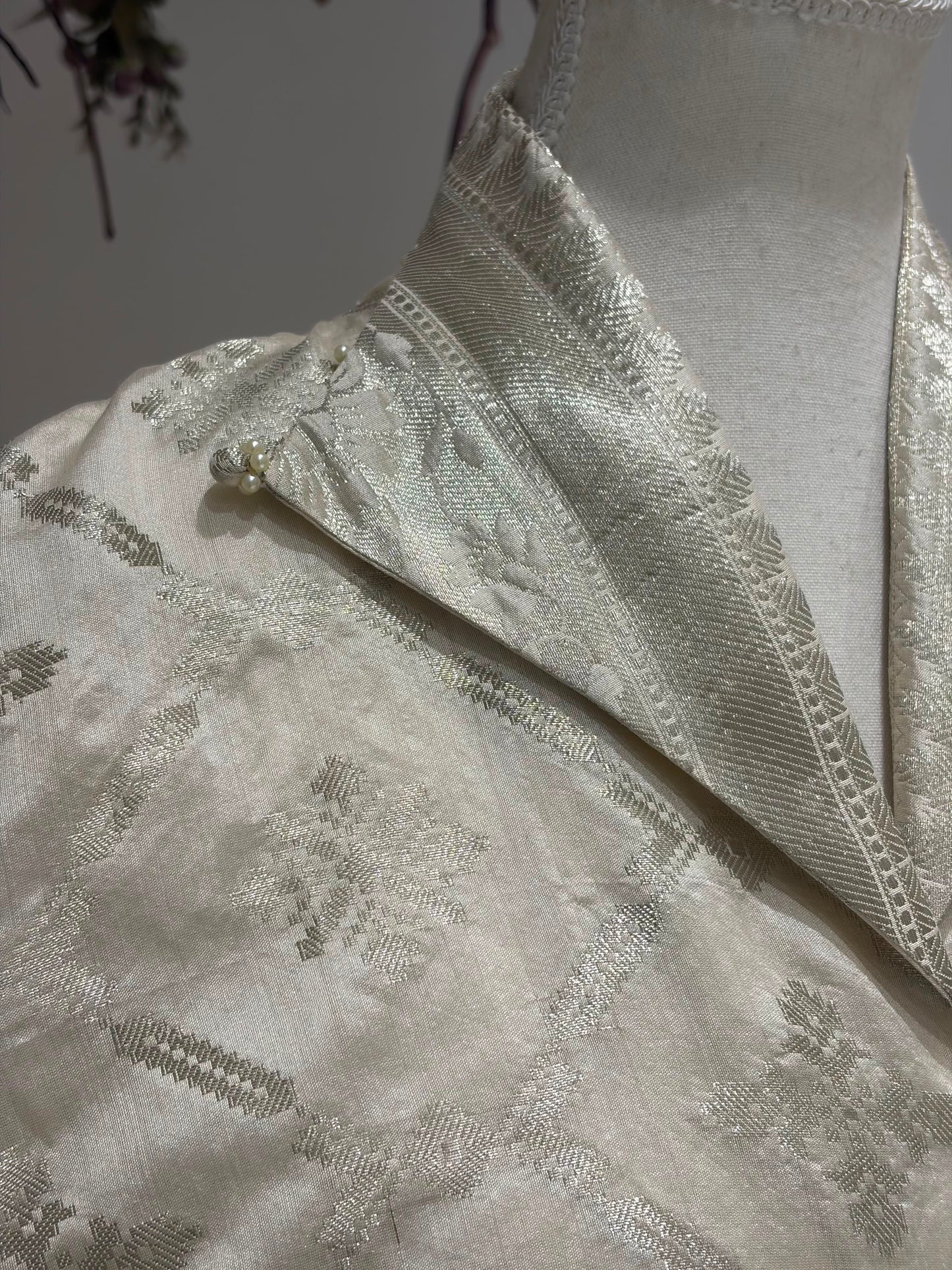 Ivory Benarasi Wrap Top & Skirt