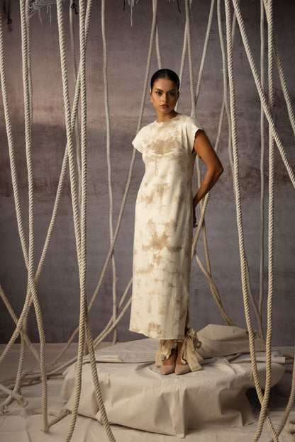 Ivory Hand-Dyed Knit Midi