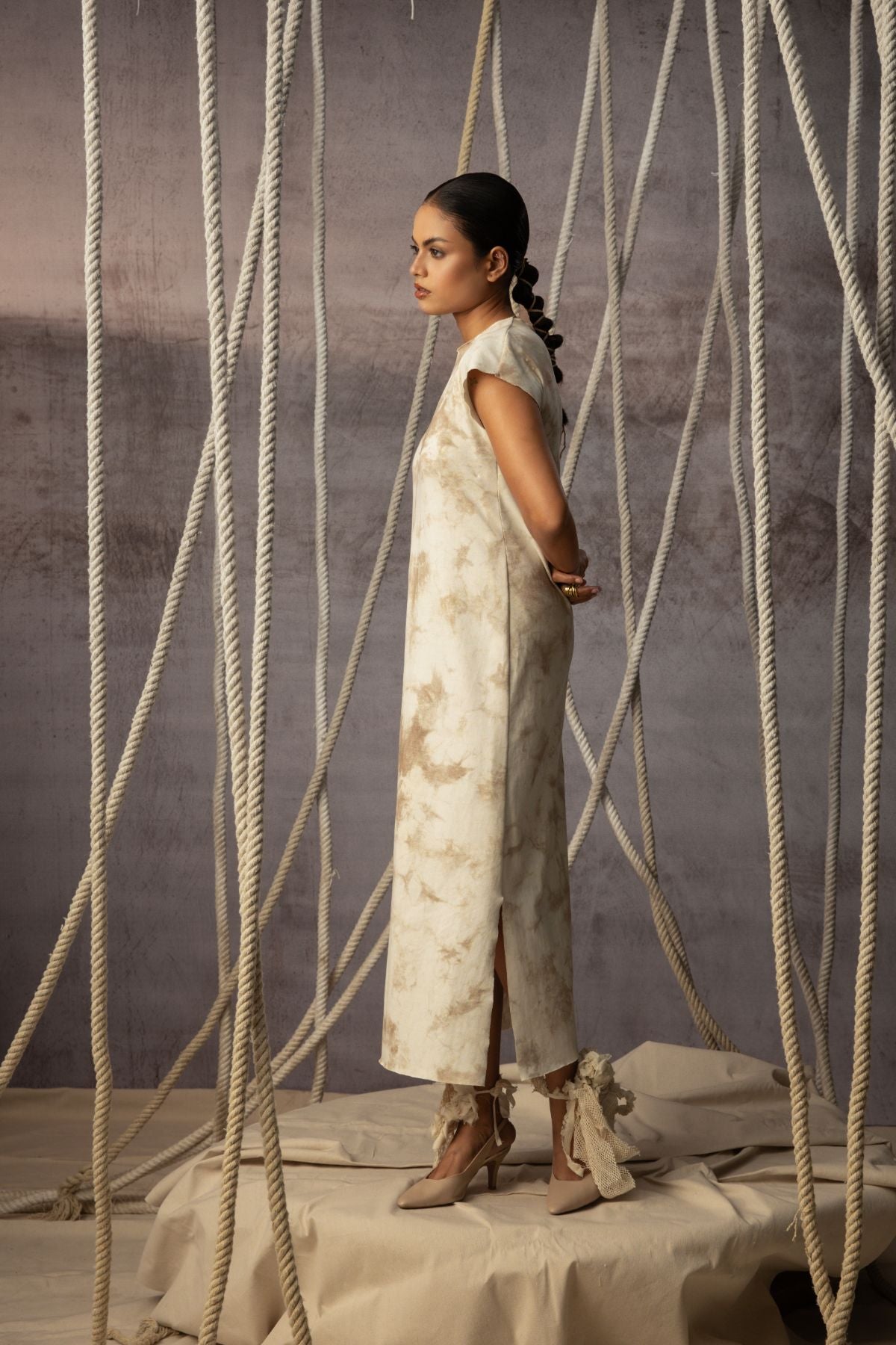 Ivory Hand-Dyed Knit Midi