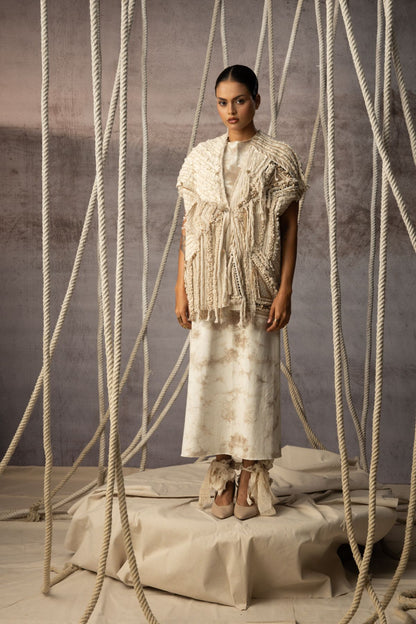 Ivory Crushed Lace Embroidered Top