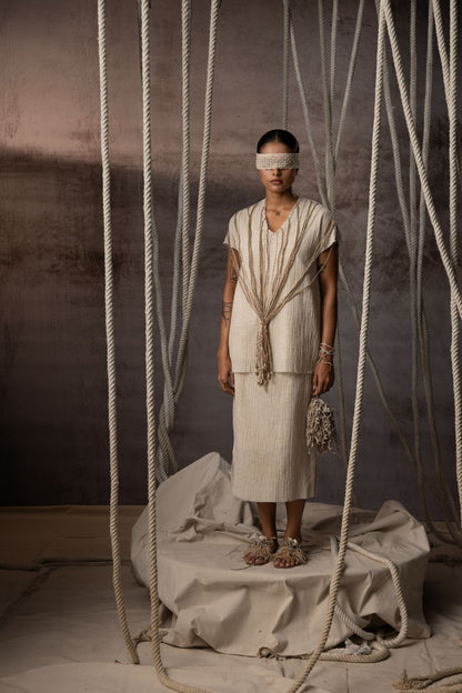 Ivory Crushed Jute-Rope Top