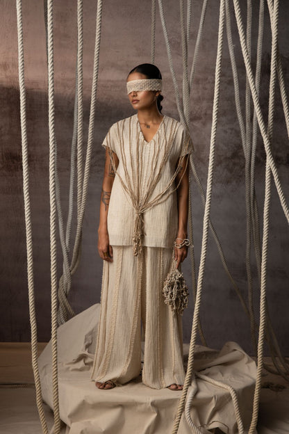 Ivory Crushed Jute-Rope Top