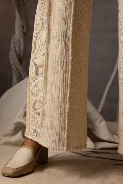 Ivory Panelled Trousers