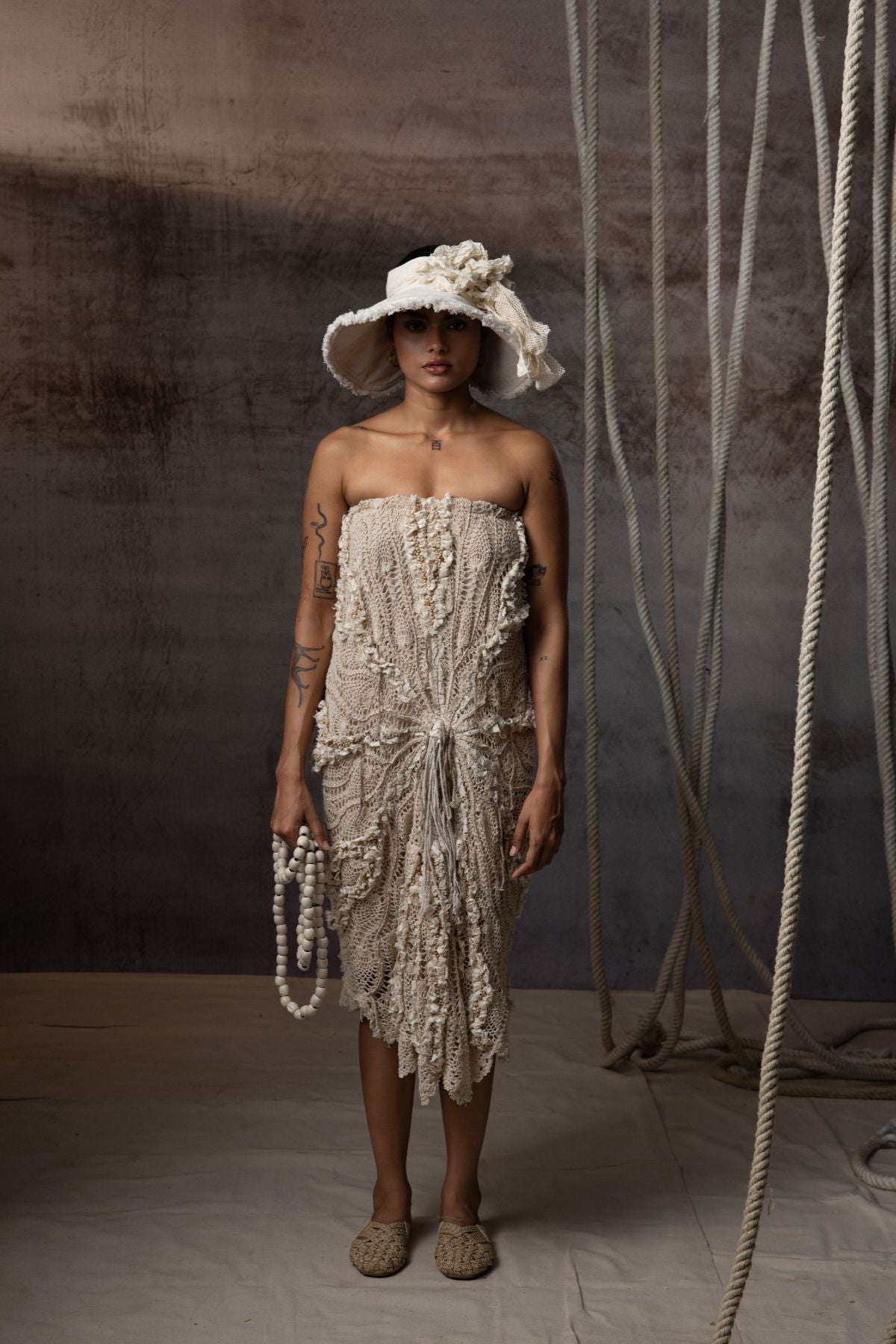 Ivory Crochet Tube Dress