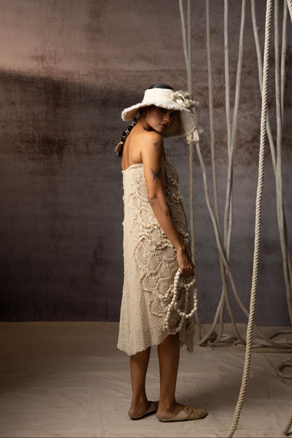 Ivory Crochet Tube Dress