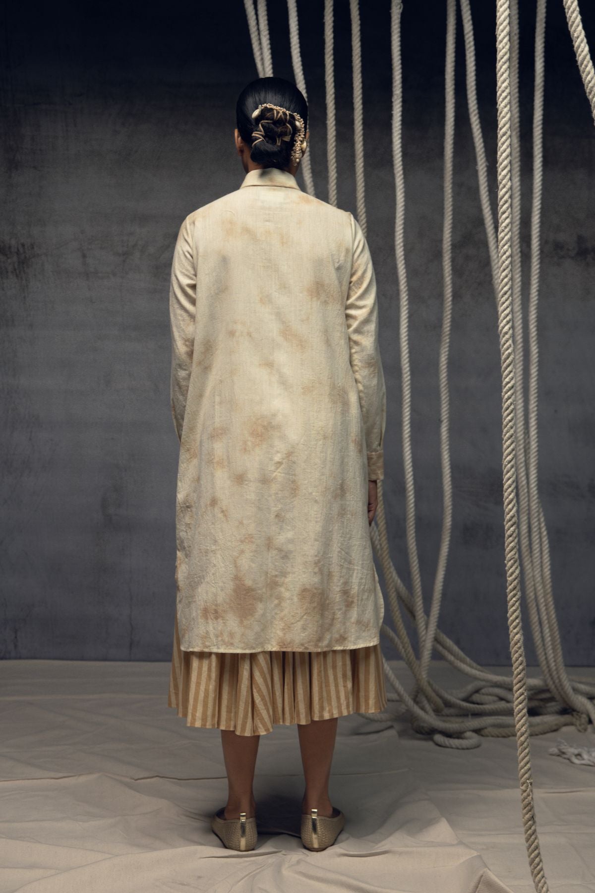 Ivory Ombré Linen Shirt