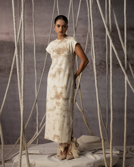 Ivory Hand-Dyed Knit Midi