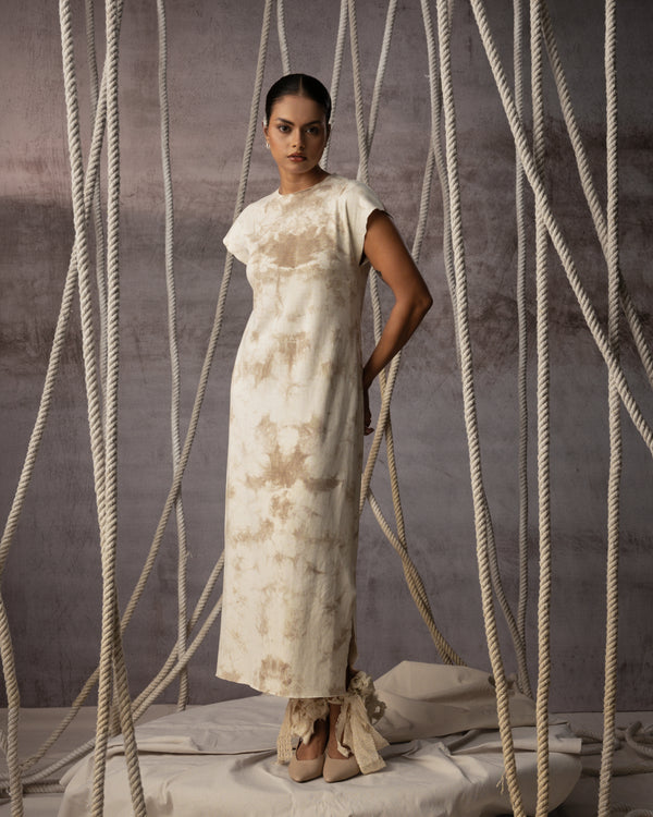 Ivory Hand-Dyed Knit Midi