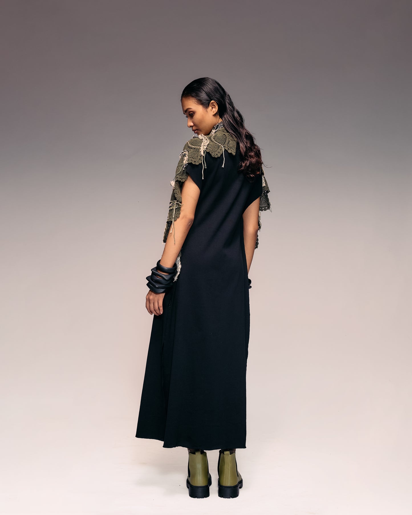 Black Knit Midi Dress