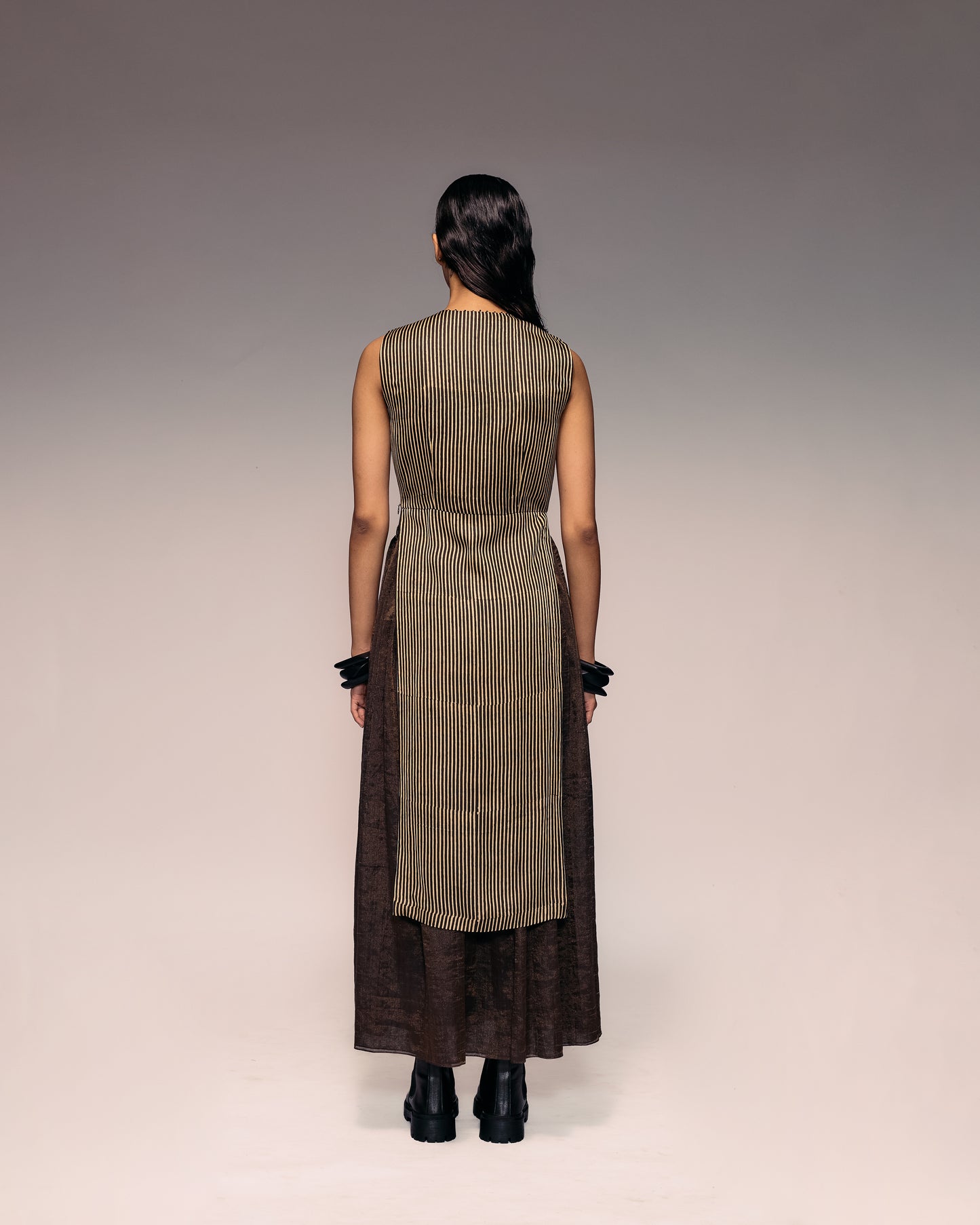 Ajrakh Stripe V Neck Top