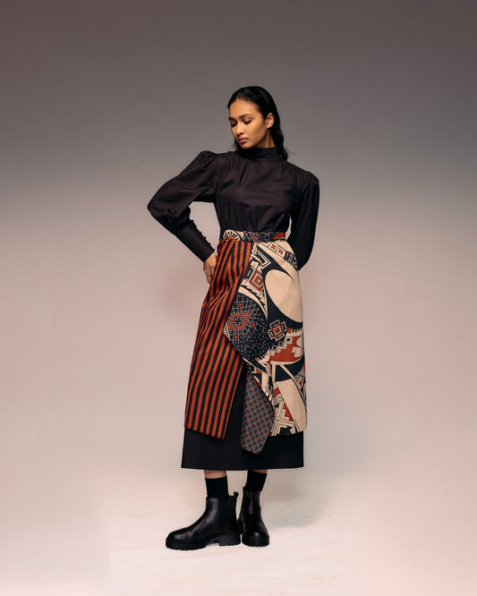 Rust Print Reversible Flap Skirt