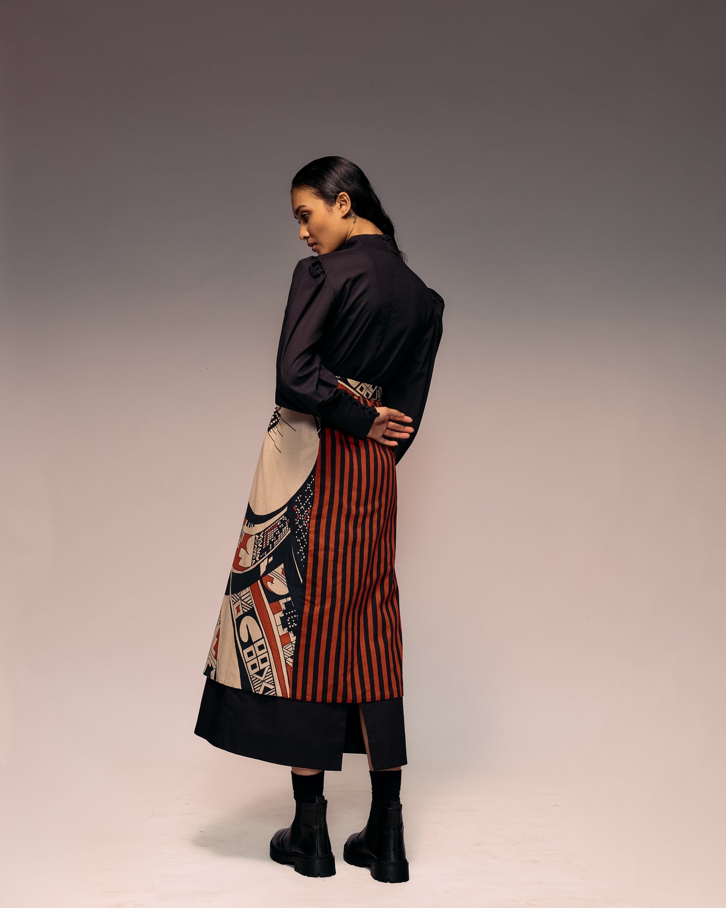 Rust Print Reversible Flap Skirt