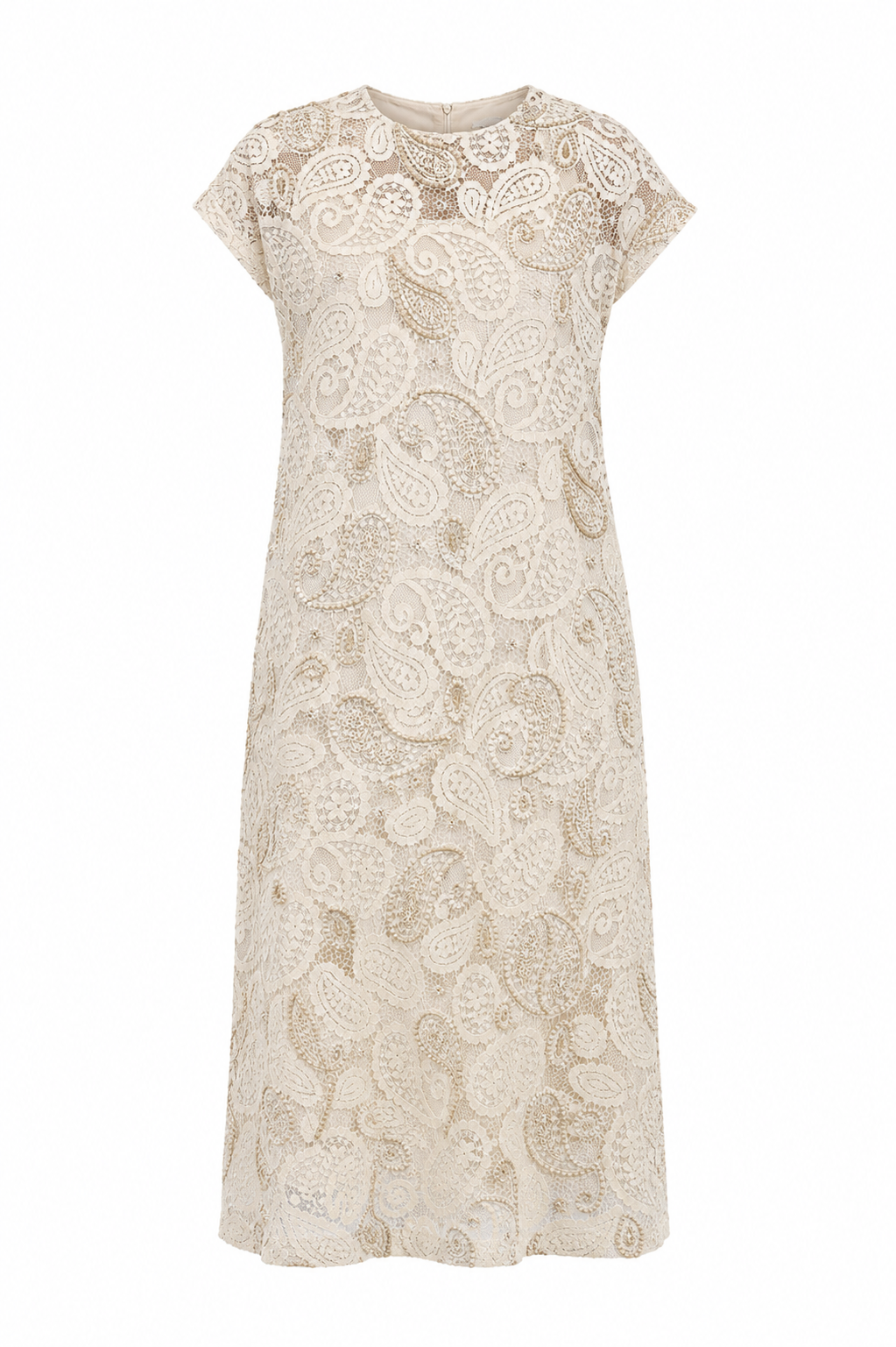 Ivory paisley Lace Embroidered Midi