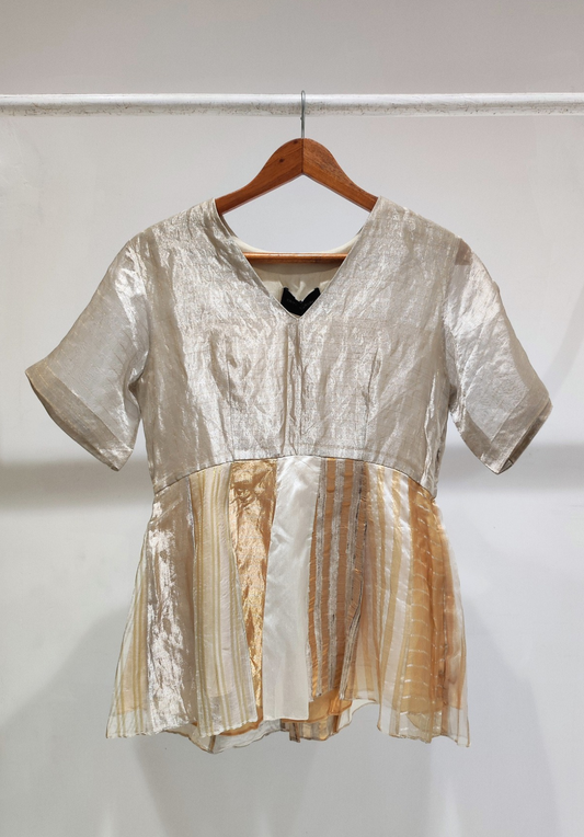 Silver Check Panel Top