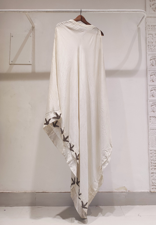White Embroidered Drape Tunic