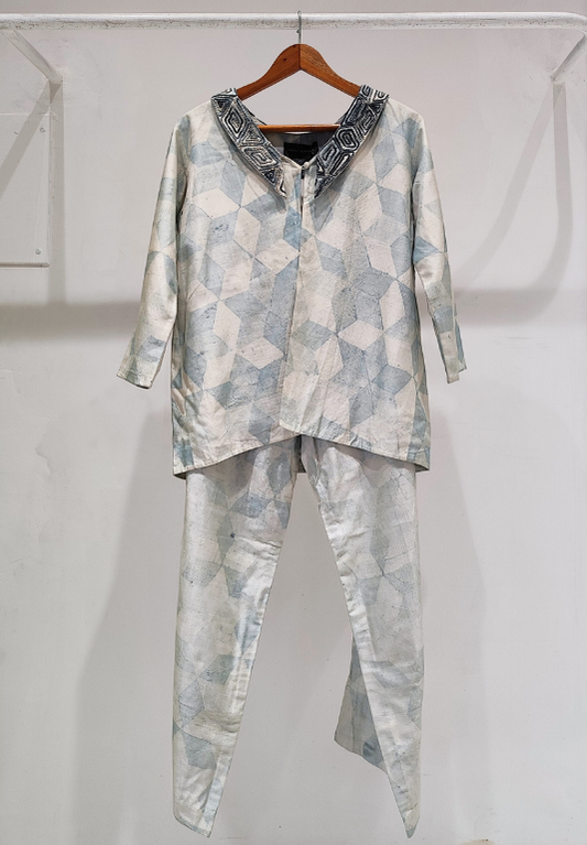 Batik Silk Top Pant Set